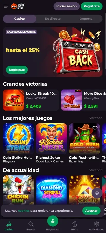 RockySpin Casino App en España: cómo usarla y qué ofrece
